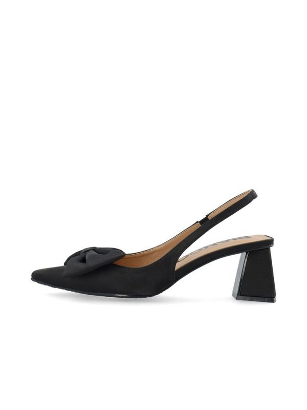 Maralyn Slingback Bow Satin Black 