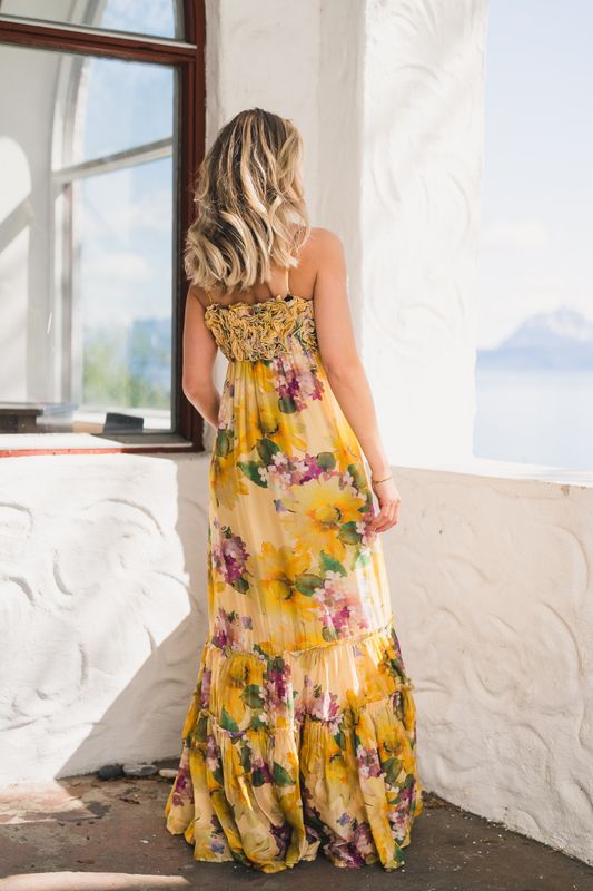 Organza Strap Dress Sunflower 