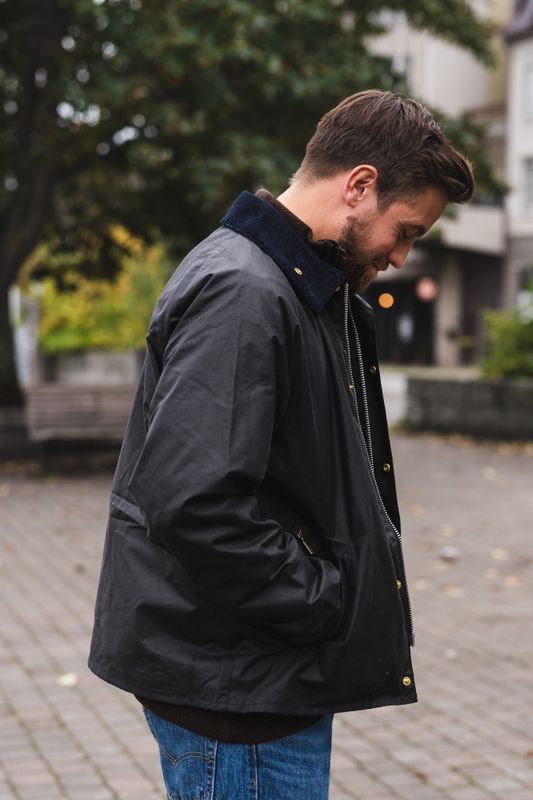 Icons Transport Waxed Jacket Navy 
