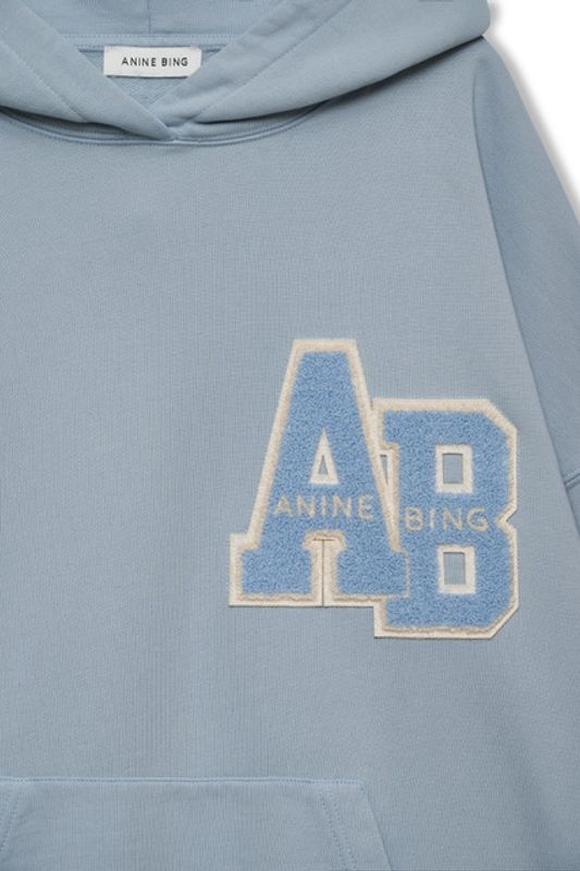 Harvey Sweatshirt Letterman Washed Light Blue 