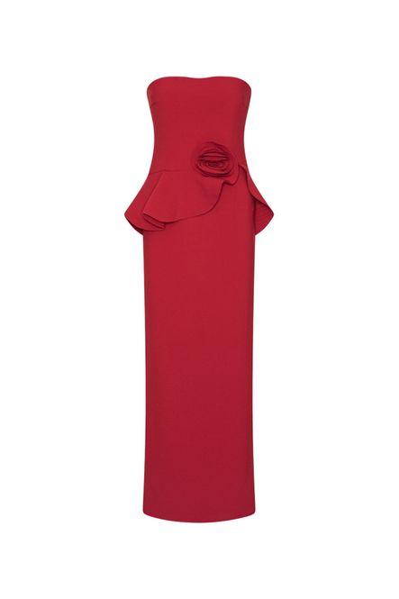 Hovedbilde Long Flower Strapless Dress Scooter Red 