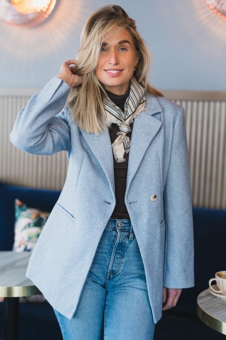 Hovedbilde Bowie Herringbone S Blazer Light Blue 