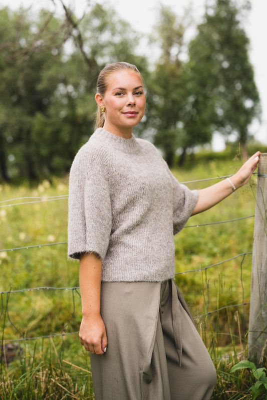 Bandi Fluffy Knit Blouse Beige Melange 