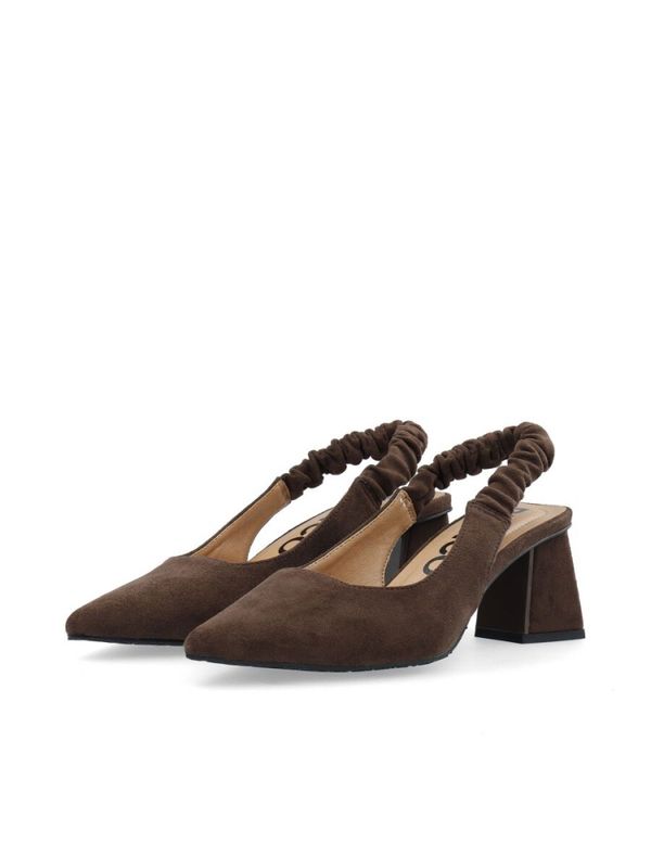 Maralyn Scrunchie Slingback Faux Suede Brown 