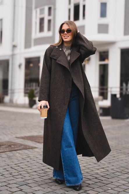 Hovedbilde Marcel Mini Check Coat Brown 