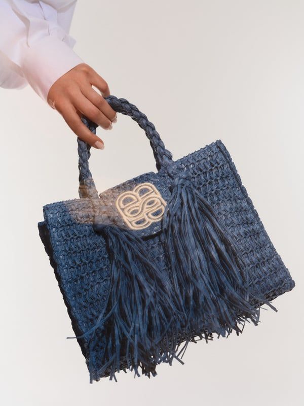 Sigrid Straw Bag Blue 