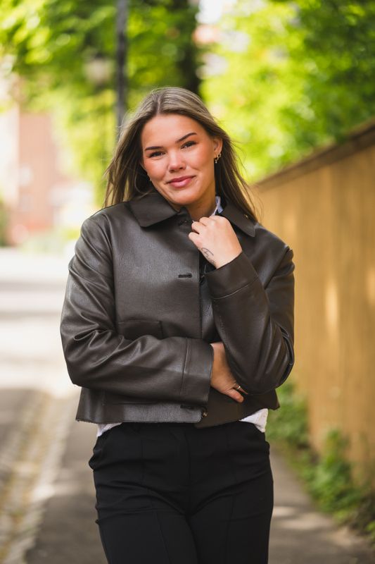 Romana Faux PU Jacket Brown 