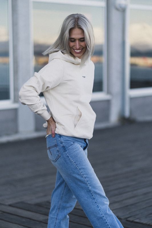W Oslo Hoodie Ecru 
