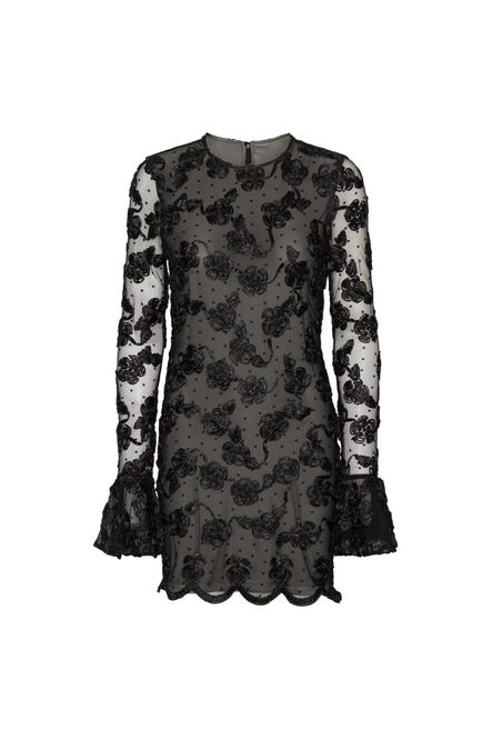 Hovedbilde Flower Mesh LS Mini Dress Black 