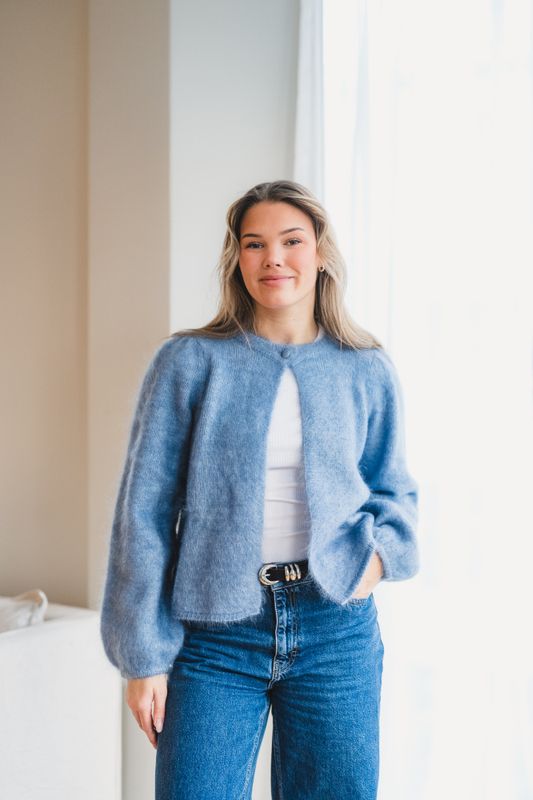 Amelia Chunky Cardigan Denim Blue 