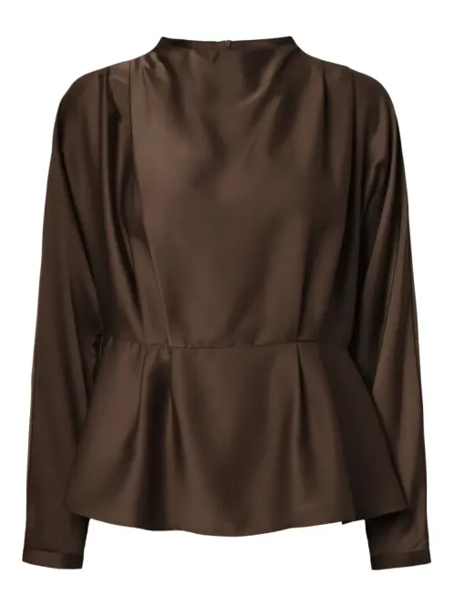 Hovedbilde Pella LS Funnel Neck Top Chocolate Brown 