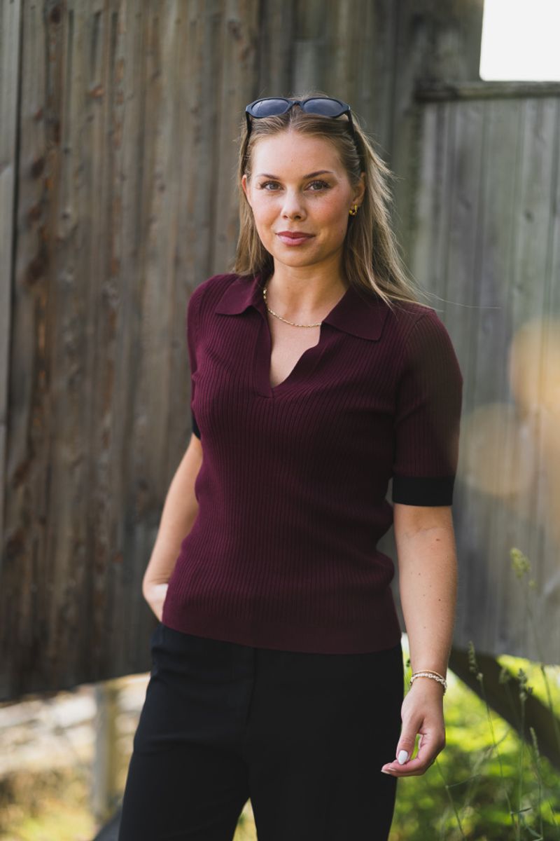 Bonny Polo SS Knit Winered 