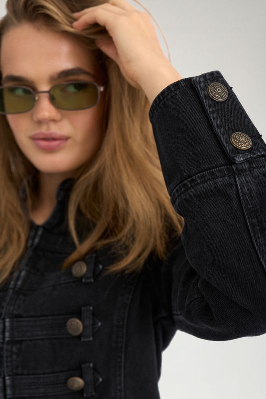 Nubillie Fitted Denim Jacket Black Denim 