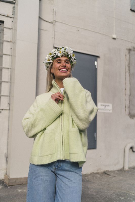 Tine Knit Cardigan Light Green 