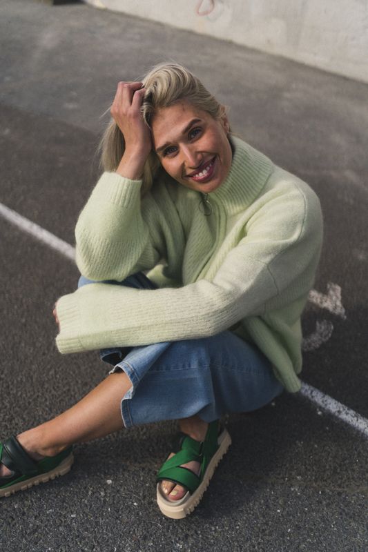Tine Knit Cardigan Light Green 