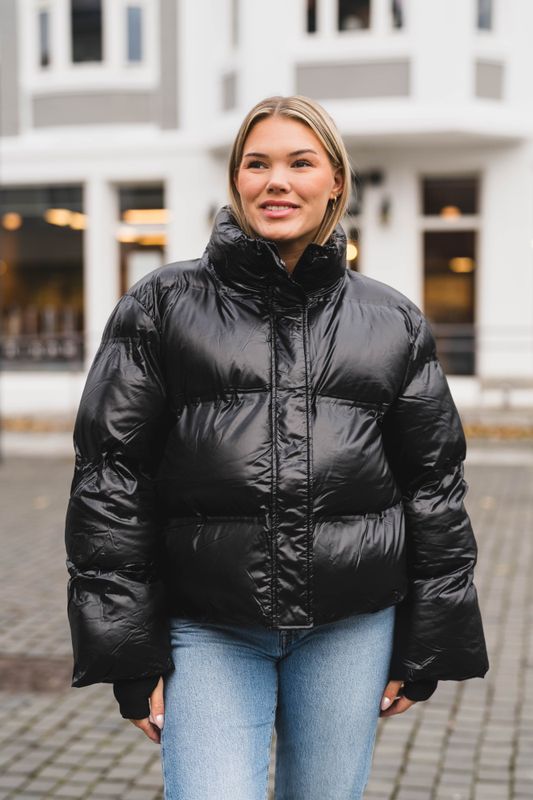 Rhea Shiny Puffer Jacket Black 