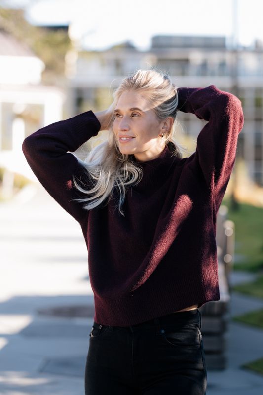 Paulina Knit Blouse Wine 