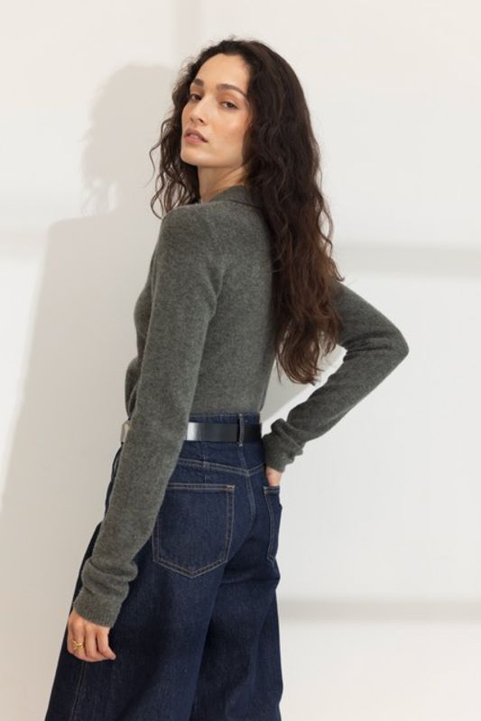 Joyce Knit Dark Olive Melange 