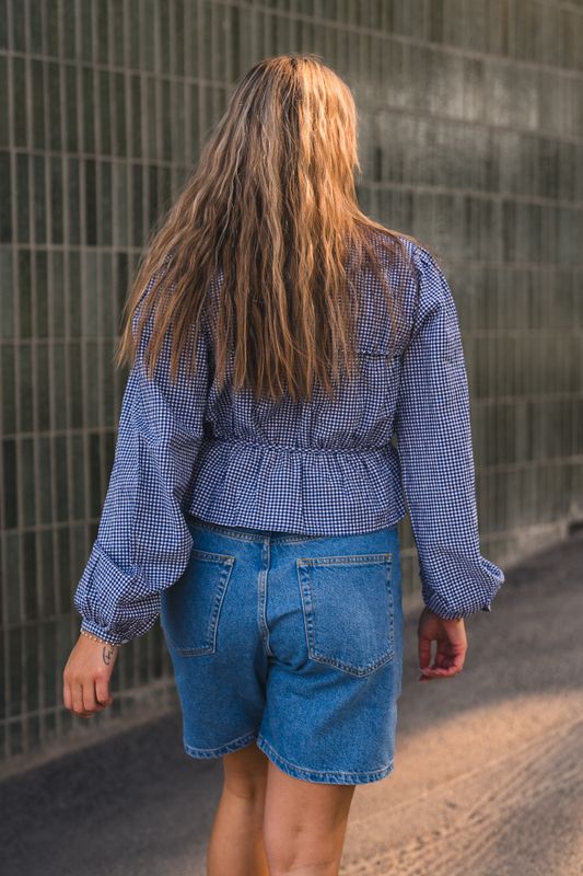 Indiana String Blouse Navy/White 