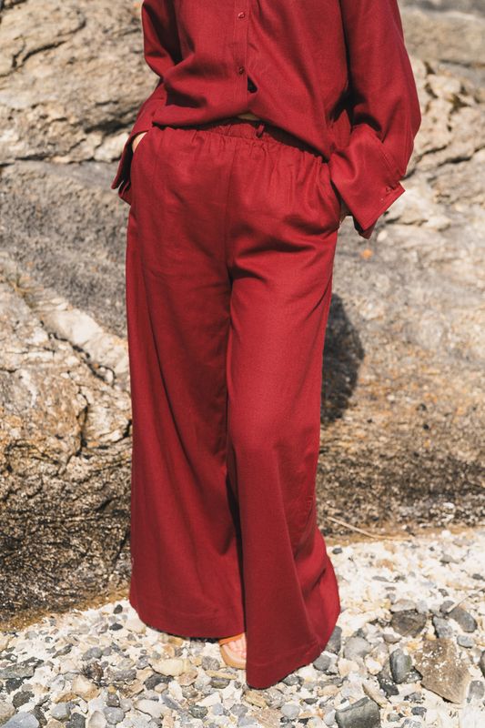 Tide Linen Pants Rust Red 
