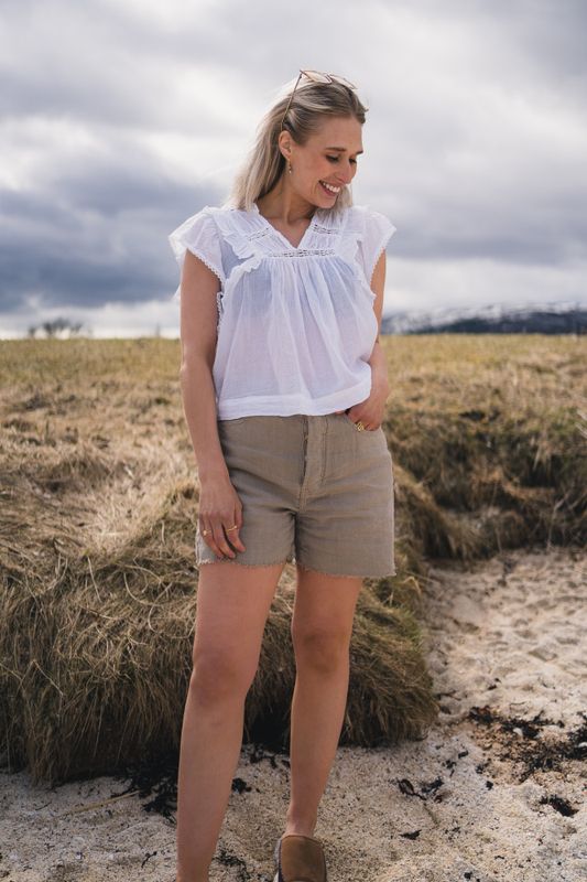 Jayla S Voile Top White 