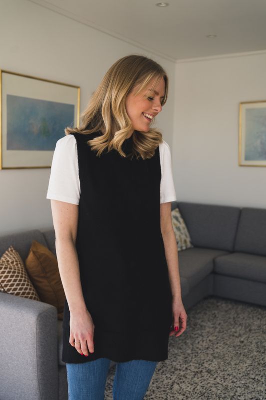 Zenie Long Vest Black 