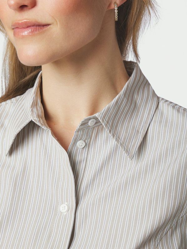 Samira Stripe Shirt Taupe Stripe 