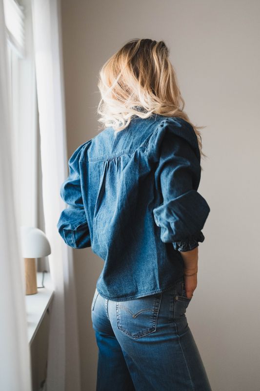 Emmeline Denim Blouse Dark Blue 