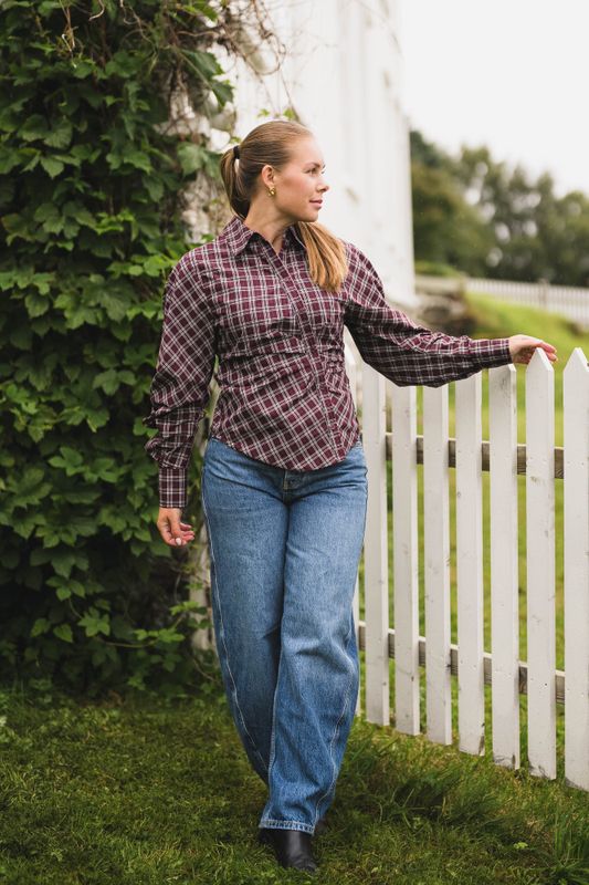 Neoella Medium Check Shirt Plum 