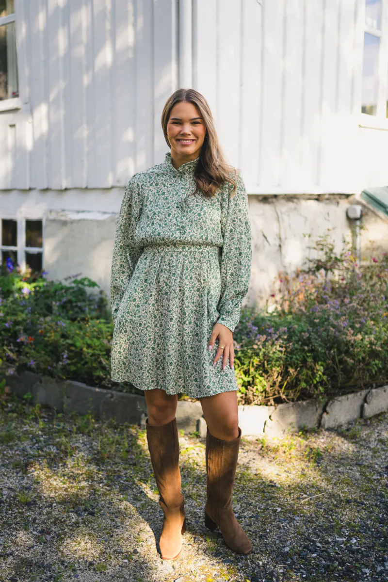 Astrid Dress Green Flower 