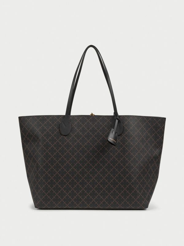 Abi Printed Tote Bag Dark Chocolate 