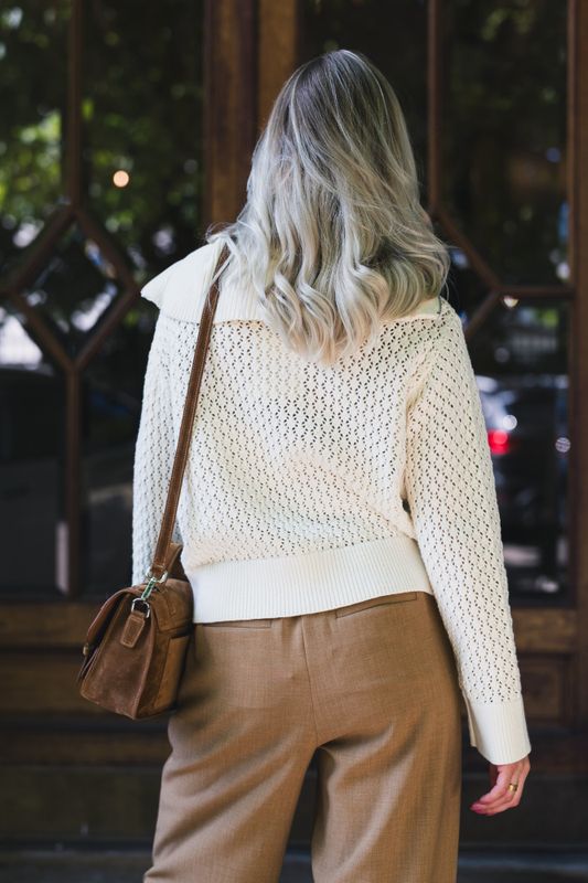 Daina Zip Cardigan Egret 