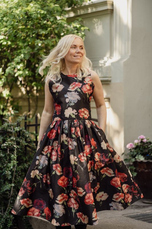 Taffeta Midi Dress Poppy 