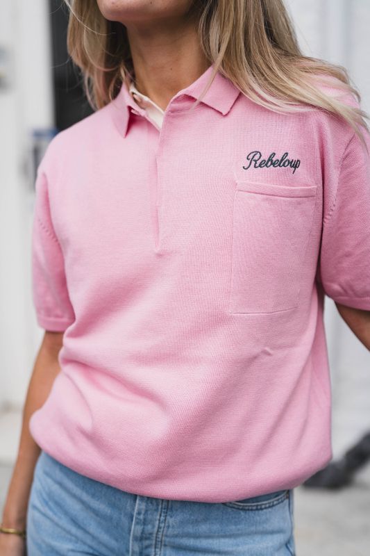 Marin Pocket Logo Knit Pink 