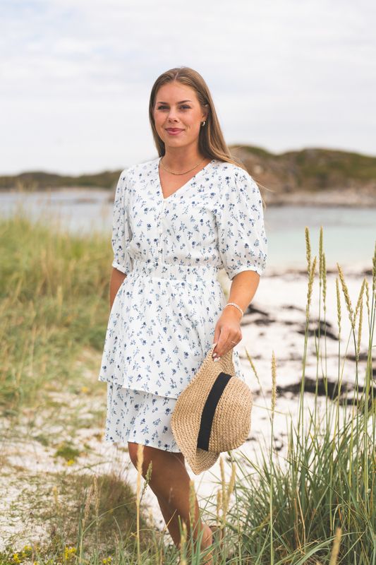 Amelina Vealine 2/4 Dress AOP Aqua Haze Flower 