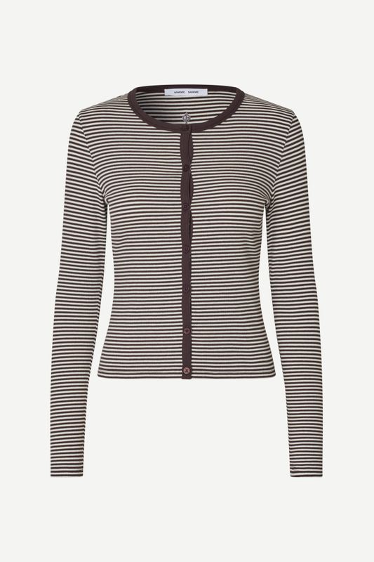 Saalexo LS Cardigan 7542 Mulch Stripe 