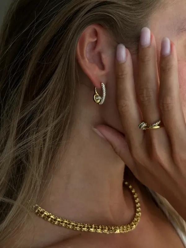 Pavé Knot Earrings