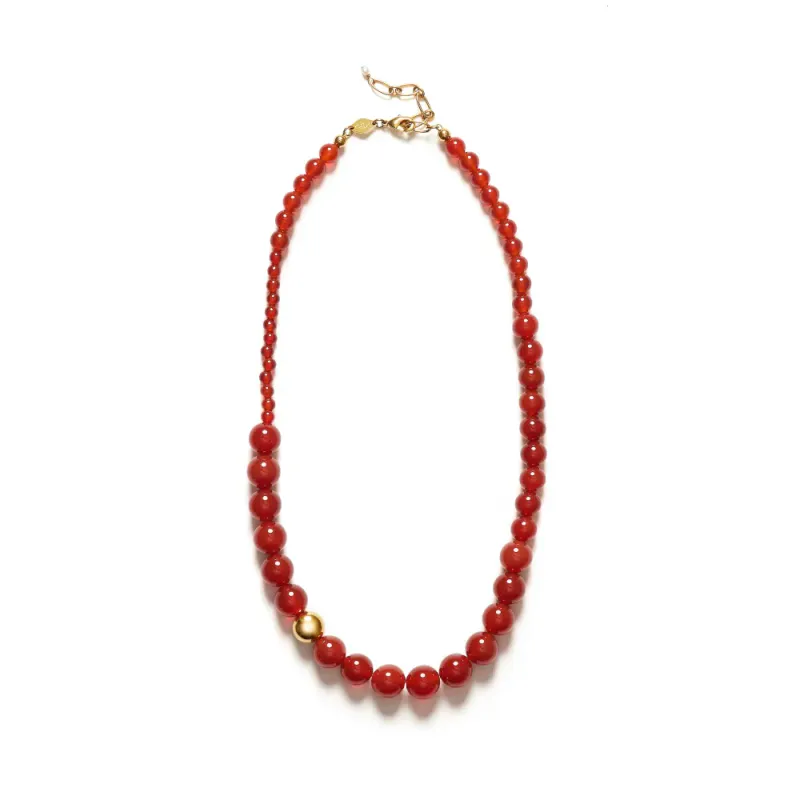 Float Necklace Red Jade 