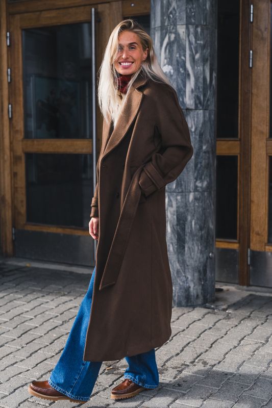 Double Breasted Coat Brown 