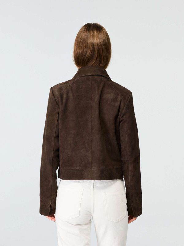 Suede Short Jacket Dark Brown 