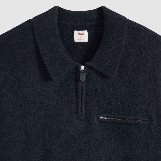 Hovedbilde Boulder Collared Half Zip Navy Novelty Stitch