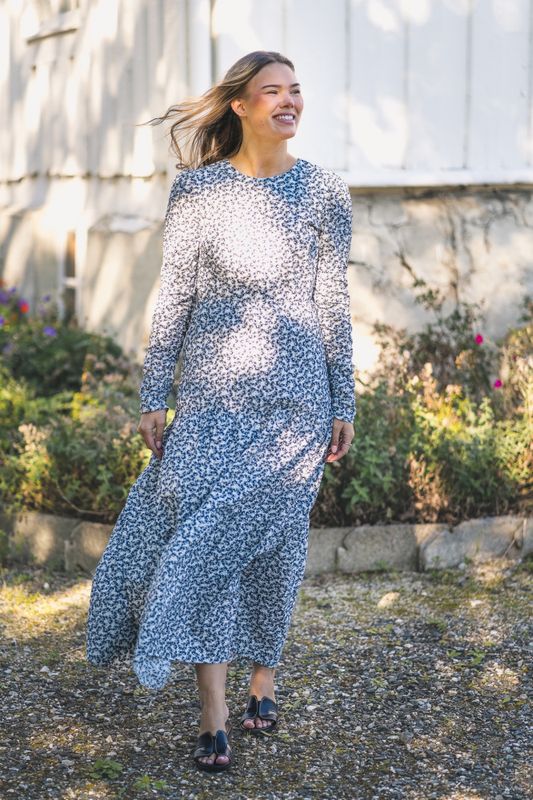 Dora Dress Navy Rosehip Print 