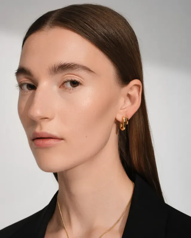 Frame Hoops Small Gold 