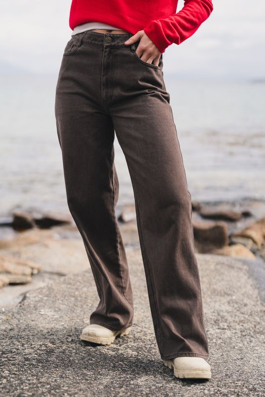 Ann Wide Trousers Brown 