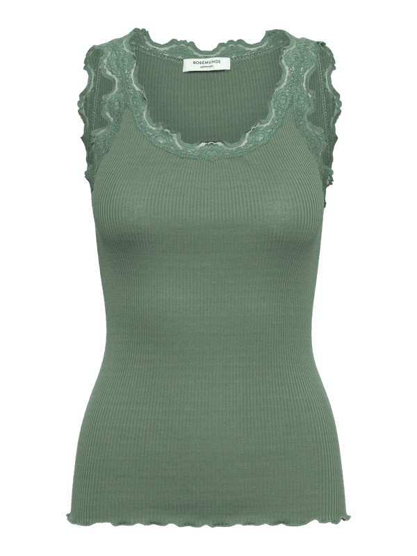 Babette Silk SL U-Neck Lace Top Laurel Wreath 