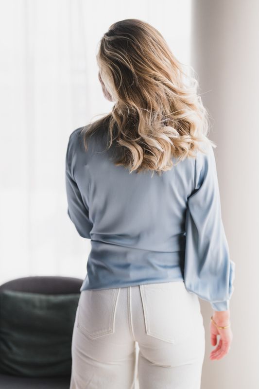 Ines Blouse Semi Rich Sky Blue 