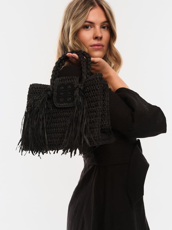 Sigrid Straw Bag Black 