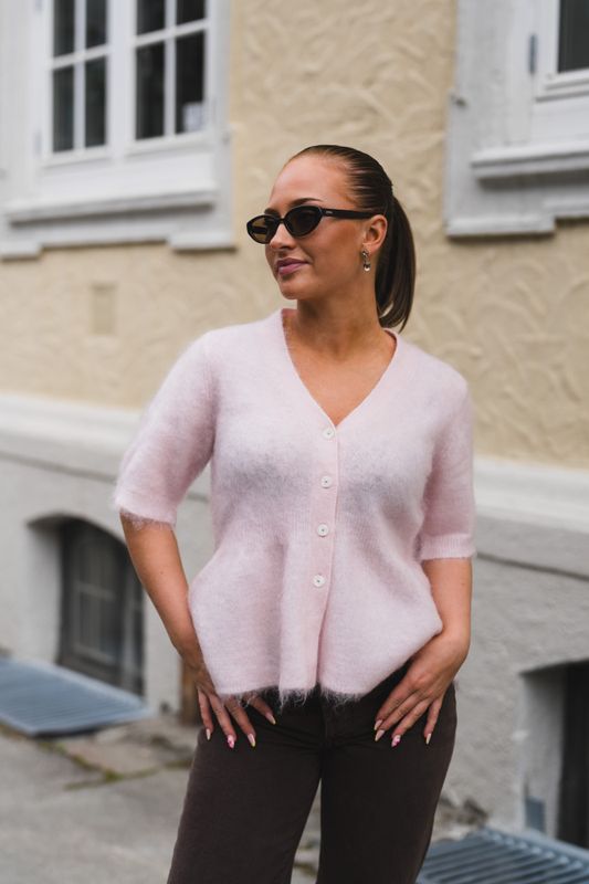 Tilde SS Mohair Blend Knit Cardigan Pale Lilac 