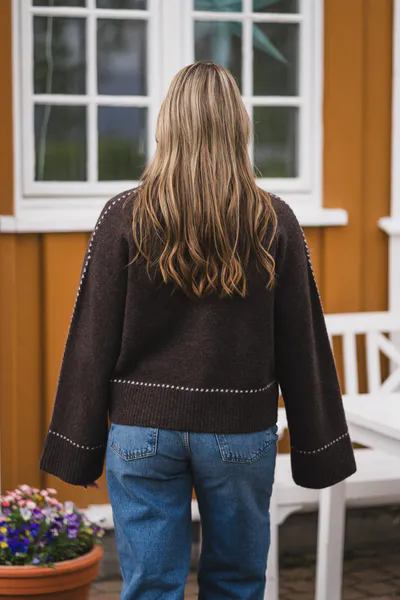 Hovedbilde Roeme Knit Stitch Blouse Brown Melange