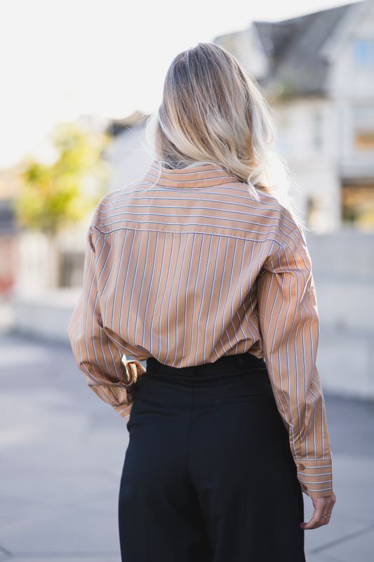 Lume Shirt Cognac Stripe 